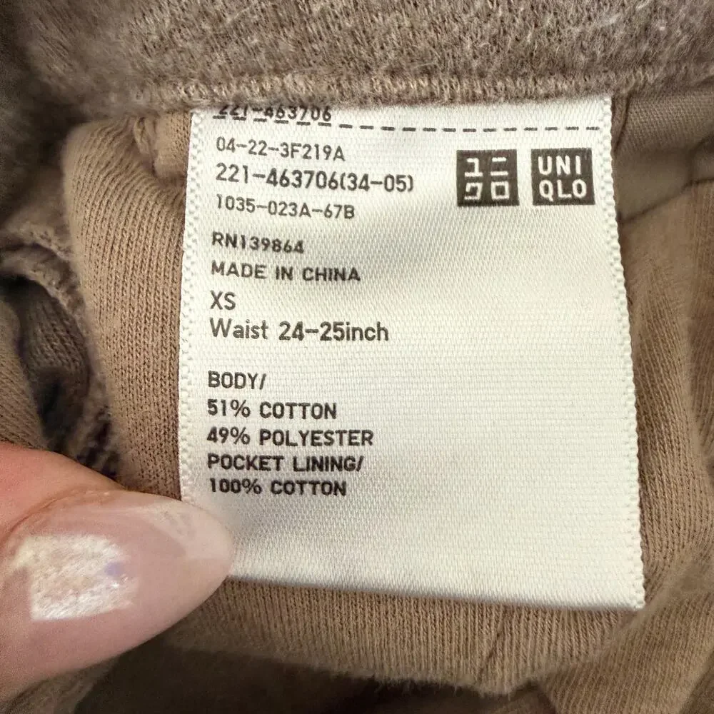 uniqlo x comptoir des cotonniers Barrel Leg Thick Fleece Gray Pants Extra Small